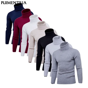 Puimentiua 2019 Autumn Winter Men Solid Pullover Outerwear Male Knitted Long Sleeve High Collar Slim Fit Knitted Sweater Tops
Puimentiua 2019 Autumn Winter Men Solid Pullover Outerwear Male Knitted Long Sleeve High Collar Slim Fit Knitted Sweater Tops