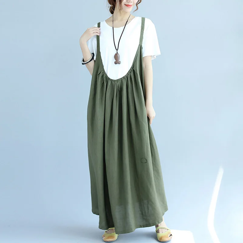 M-5XL 2019 ZANZEA Women Summer Sleeveless Casual Loose Cotton Linen Overall Dress Strappy Suspenders Party Solid Long Vestido
M-5XL 2019 ZANZEA Women Summer Sleeveless Casual Loose Cotton Linen Overall Dress Strappy Suspenders Party Solid Long Vestido