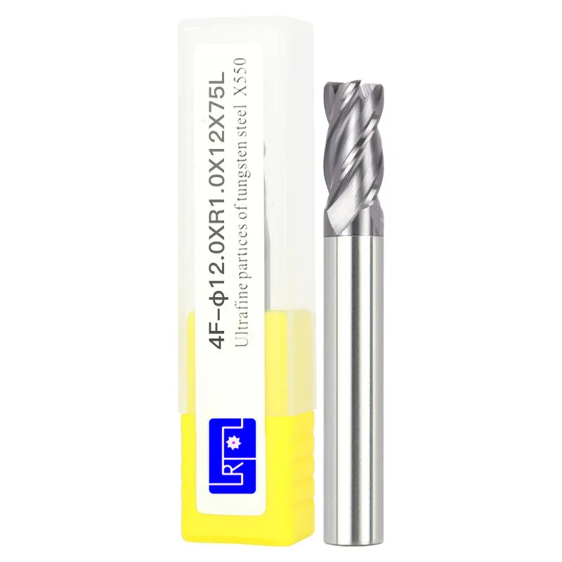 hrc55 3R0.5-12R3*L50 60 75mm Carbide 4 Flutes Corner Radius End mill CNC Spiral Router bits Milling Tools
hrc55 3R0.5-12R3*L50 60 75mm Carbide 4 Flutes Corner Radius End mill CNC Spiral Router bits Milling Tools