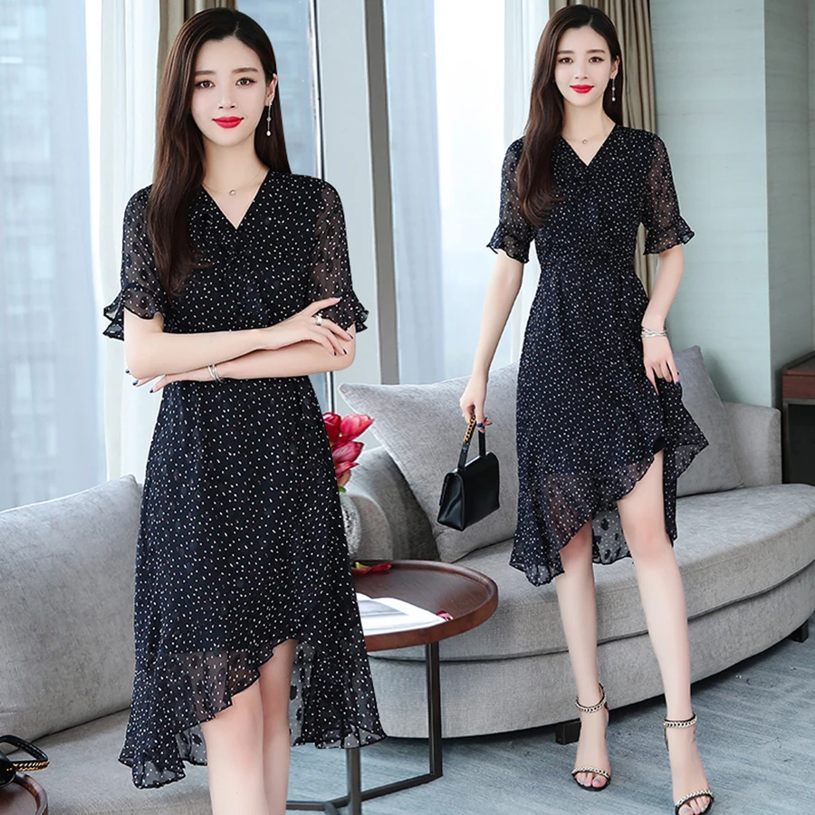 Plus Size Summer Dot Chiffon Boho Midi Dress 2019 Elegant Women Black Beach Sundress Sexy Bodycon Dresses Party Casual Vestidos
Plus Size Summer Dot Chiffon Boho Midi Dress 2019 Elegant Women Black Beach Sundress Sexy Bodycon Dresses Party Casual Vestidos