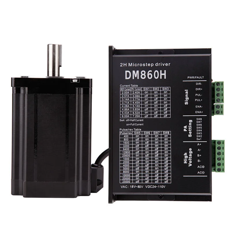 1pc J-8618HB4401 2 Phase 86 Stepper Motor High Torque 4-lead 10Nm 126mm Low Noise motor + DM860H for CNC XYZ
1pc J-8618HB4401 2 Phase 86 Stepper Motor High Torque 4-lead 10Nm 126mm Low Noise motor + DM860H for CNC XYZ