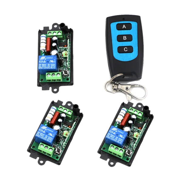 AC 110V220V 10A 1CH RF Wireless Remote Control Switch System,315/433 MHZ 3CH Transmitter And 3 Receivers,Jog/Self-lock SKU: 5403
AC 110V220V 10A 1CH RF Wireless Remote Control Switch System,315/433 MHZ 3CH Transmitter And 3 Receivers,Jog/Self-lock SKU: 5403