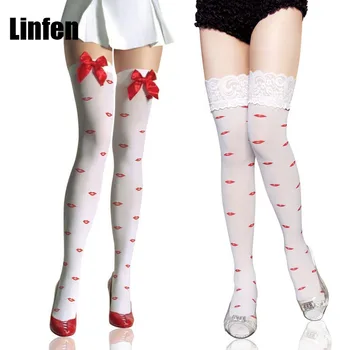 women sexy Thigh High Stocking Over knee Socks fashion Lips Hosiery Nylon Lace Stockings with bowknot lingerie
women sexy Thigh High Stocking Over knee Socks fashion Lips Hosiery Nylon Lace Stockings with bowknot lingerie