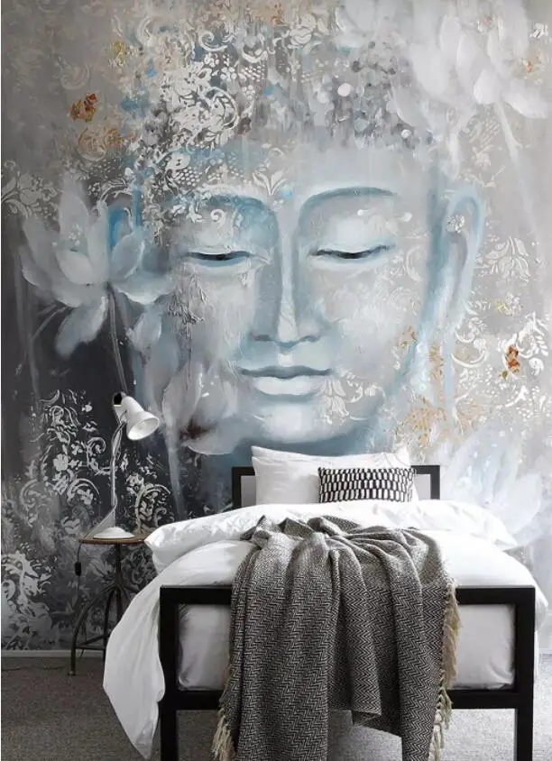 Custom hand-painted murals wallpaper nostalgic Buddha Buddha lotus porch setting wall decoration
Custom hand-painted murals wallpaper nostalgic Buddha Buddha lotus porch setting wall decoration
