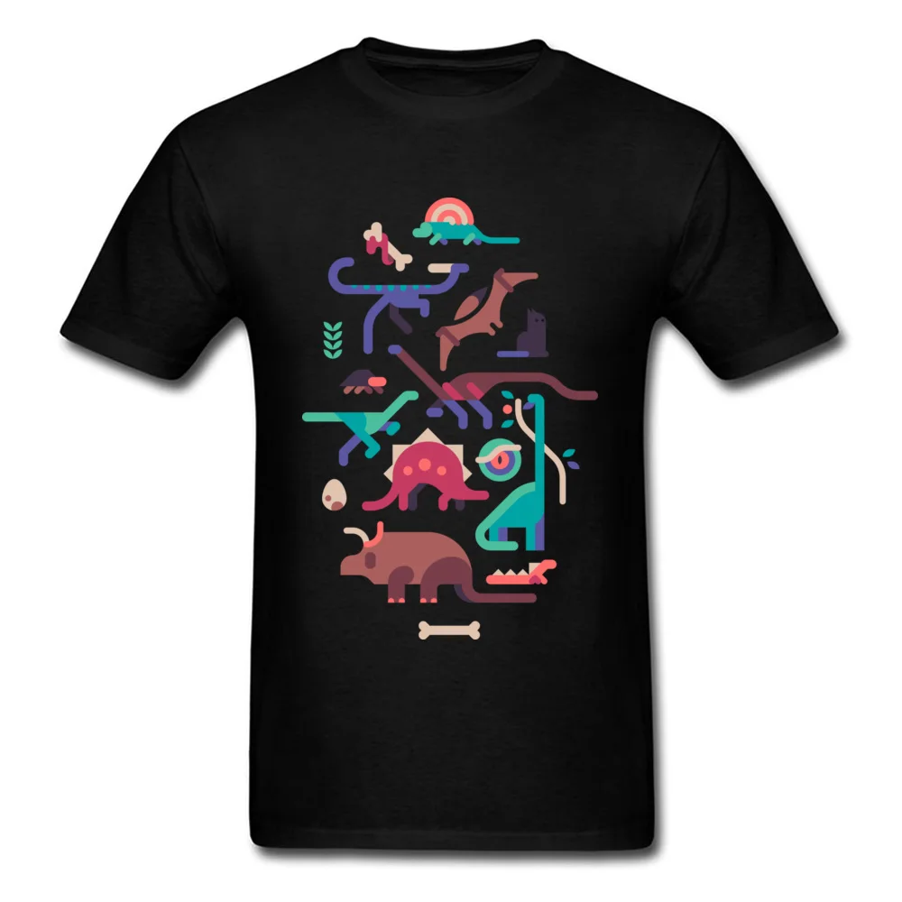 Dinos and a cat_black