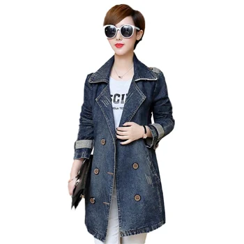Denim Windbreaker 2019 Spring Large size Women Mid long Fashion Denim Coat Autumn Double breasted Slim Female Trench coat JIA134
Denim Windbreaker 2019 Spring Large size Women Mid long Fashion Denim Coat Autumn Double breasted Slim Female Trench coat JIA134