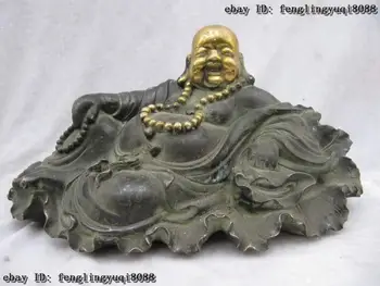8"Chinese Folk classical Bronze Gilt Money Happy laughter Maitreya Buddha Statue
8"Chinese Folk classical Bronze Gilt Money Happy laughter Maitreya Buddha Statue