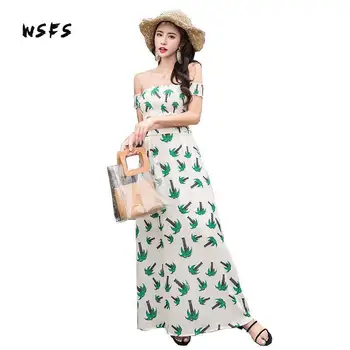 Summer 2 piece set Print Beach Chiffon Dresses Slash Neck Off Shoulder Women Dress Loose Bandage Sexy Long Maxi Dress Vestidos
Summer 2 piece set Print Beach Chiffon Dresses Slash Neck Off Shoulder Women Dress Loose Bandage Sexy Long Maxi Dress Vestidos