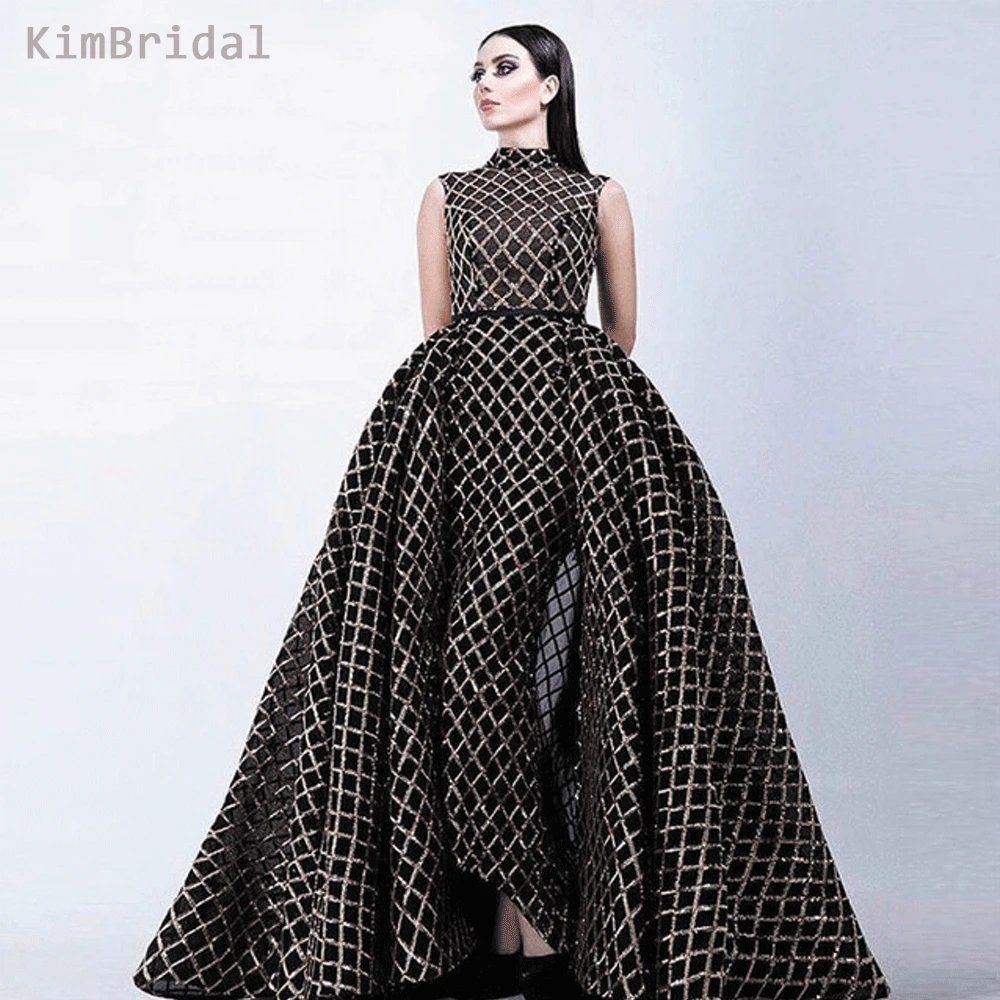 Black Evening Gowns High Neck Lace Sequins Detachable Train A Line Sequins Black Prom Dresses Vestidos de Fiesta
Black Evening Gowns High Neck Lace Sequins Detachable Train A Line Sequins Black Prom Dresses Vestidos de Fiesta
