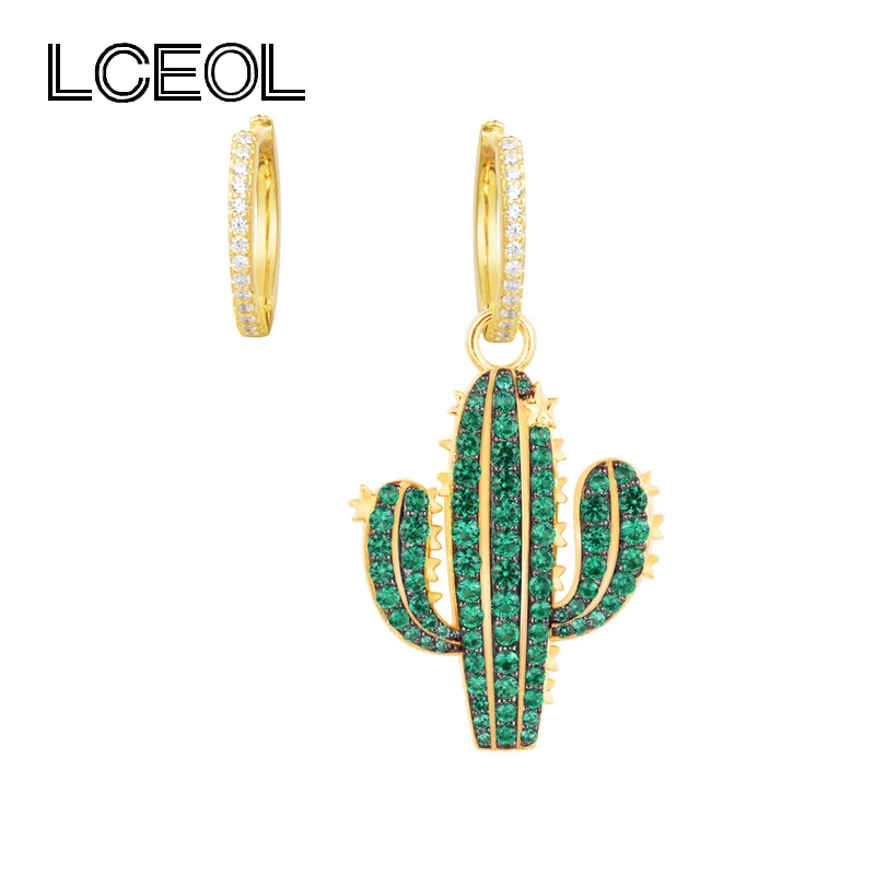 LCEOL Monaco Jewelry New Plants Design AAA Green Zircon Asymmetric Cactus Earrings for Women Zircon Jewelry DIY Party Gift
LCEOL Monaco Jewelry New Plants Design AAA Green Zircon Asymmetric Cactus Earrings for Women Zircon Jewelry DIY Party Gift