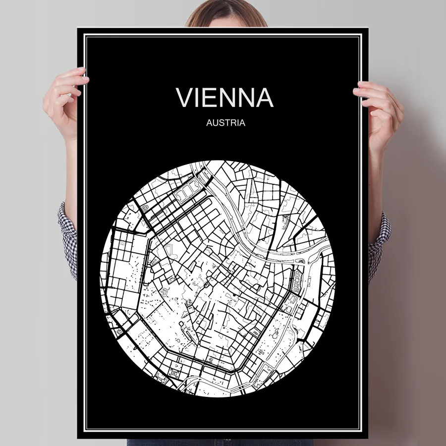 Vienna Austria Black White City Map Print Poster Print on Paper or Canvas Wall Sticker Bar Cafe Living Room Home Decoration
Vienna Austria Black White City Map Print Poster Print on Paper or Canvas Wall Sticker Bar Cafe Living Room Home Decoration
