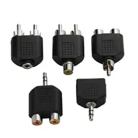 RCA Y Splitter AV Audio Video Plug Converter 1 Male to 2 Female Adapter 3.5mm Jack RCA Plug To Double Converter image