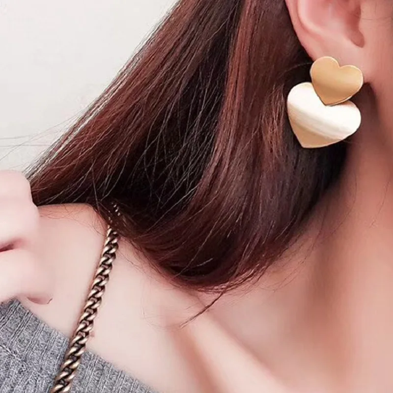 Double Heart Earrings For Women Metal Statement Long Drop Earring Gold Color 2019 Fashion Jewelry Party Pendientes Accessories
Double Heart Earrings For Women Metal Statement Long Drop Earring Gold Color 2019 Fashion Jewelry Party Pendientes Accessories