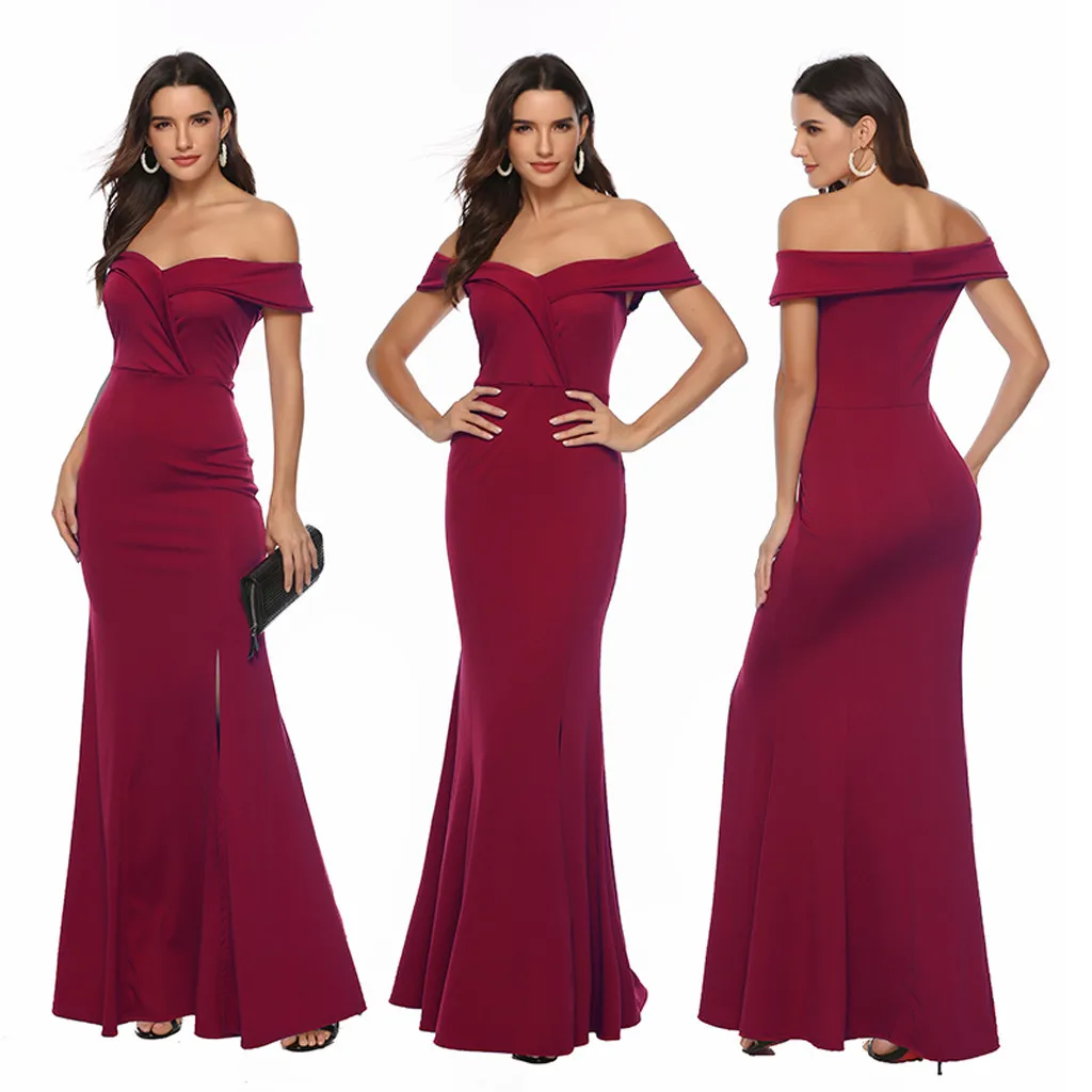 2019 Women's Dress Sexy Off Shoulder Solid Fashion Elegant Screen Perspective Wedding Slim Dress Long Dress Evening Party
2019 Women's Dress Sexy Off Shoulder Solid Fashion Elegant Screen Perspective Wedding Slim Dress Long Dress Evening Party