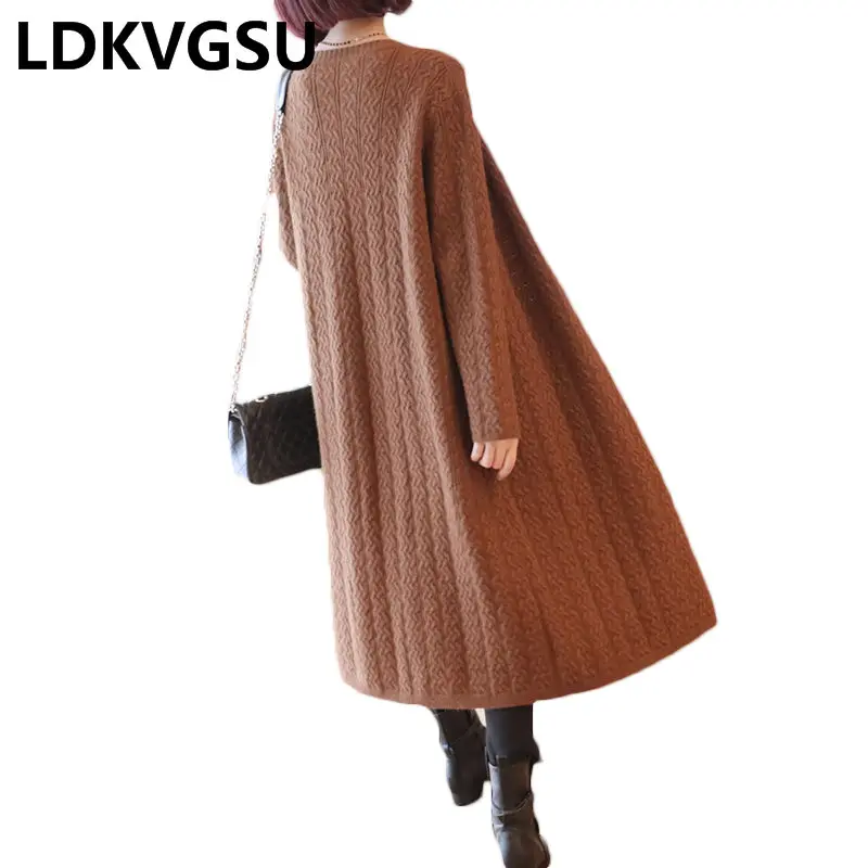 Loose Large Size Sweater Coat Female 2018 Autumn Winter New Fashion Solid Color Thicken Women Long Knit Sweater Cardigan Is1433
Loose Large Size Sweater Coat Female 2018 Autumn Winter New Fashion Solid Color Thicken Women Long Knit Sweater Cardigan Is1433