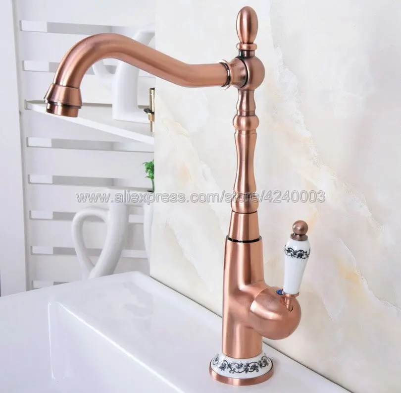 Antique Red Copper Porcelain Base Bathroom Basin Sink Faucet Single Handle Single Hole Mixer Tap Deck Mounted Knf624
Antique Red Copper Porcelain Base Bathroom Basin Sink Faucet Single Handle Single Hole Mixer Tap Deck Mounted Knf624
