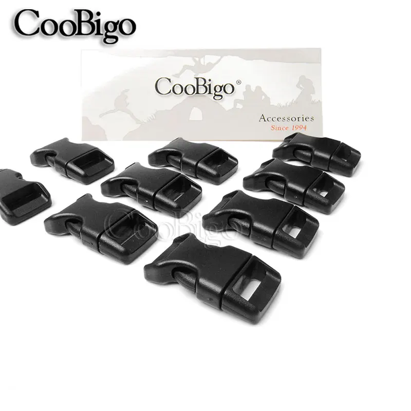 100pcs Curved 5/8" Side Release Buckle Plastic Black Paracord 550 Paracord Bracelet Backpack Dog Collar Strap Bag Parts
100pcs Curved 5/8" Side Release Buckle Plastic Black Paracord 550 Paracord Bracelet Backpack Dog Collar Strap Bag Parts