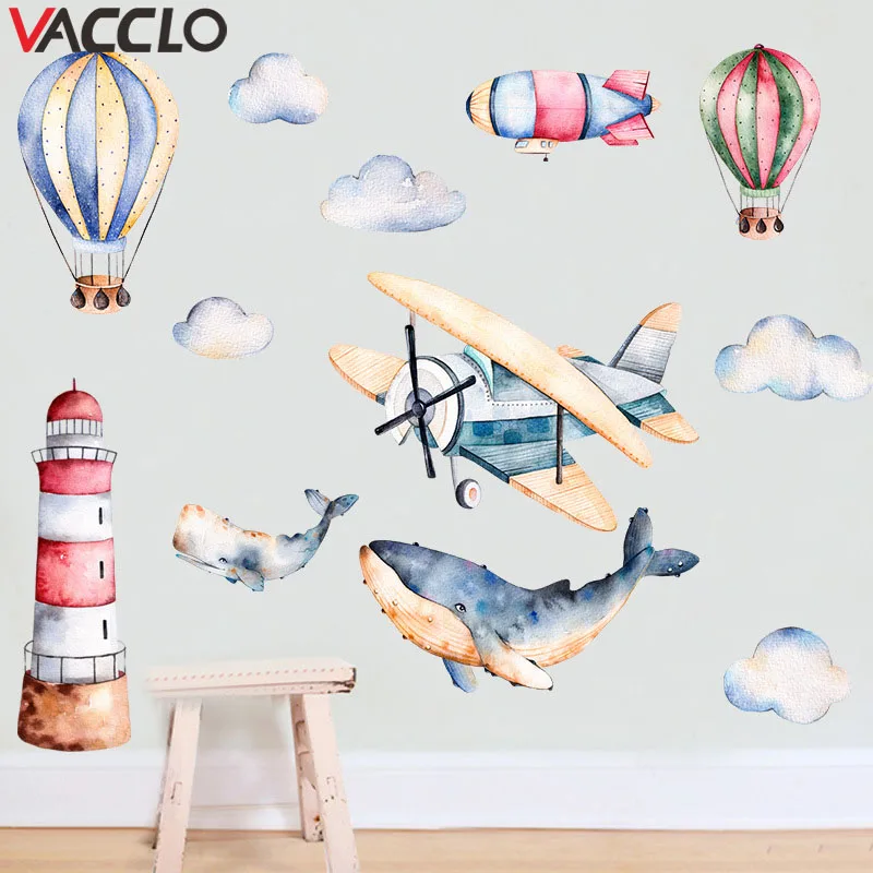 Vacclo Water Color Airplane Shark Wall Sticker for Kids Room Kindergarten Wall Decoration Self-adhesive Waterproof Stickers
Vacclo Water Color Airplane Shark Wall Sticker for Kids Room Kindergarten Wall Decoration Self-adhesive Waterproof Stickers