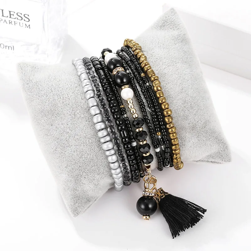 Bohemian Multi-layer Colorful Weave Round Beaded Tassel Bracelet Retro Rice Adjustable Rope Ethnic Bangles Wholesale Bracelet
Bohemian Multi-layer Colorful Weave Round Beaded Tassel Bracelet Retro Rice Adjustable Rope Ethnic Bangles Wholesale Bracelet