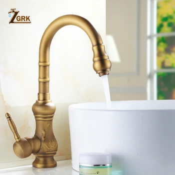 ZGRK Deck Mounted Faucet Kitchen Single Hole 360 Degree Swivel Taps Vintage Antique Brass Kitchen Faucet
ZGRK Deck Mounted Faucet Kitchen Single Hole 360 Degree Swivel Taps Vintage Antique Brass Kitchen Faucet