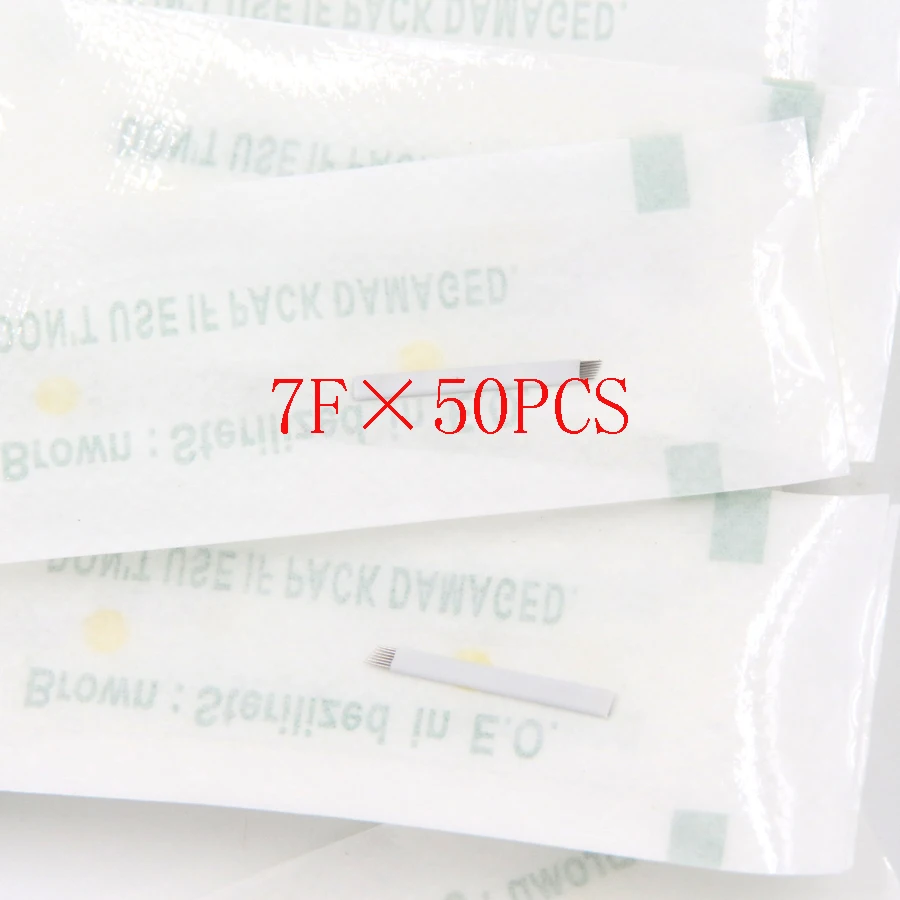 50 Pcs Laminas Agulha Tebori Microblading 7 Pins Flex Blades Tattoo Needles for Embroidery Pernement Makeup Eyebrow Pen Supplies
50 Pcs Laminas Agulha Tebori Microblading 7 Pins Flex Blades Tattoo Needles for Embroidery Pernement Makeup Eyebrow Pen Supplies