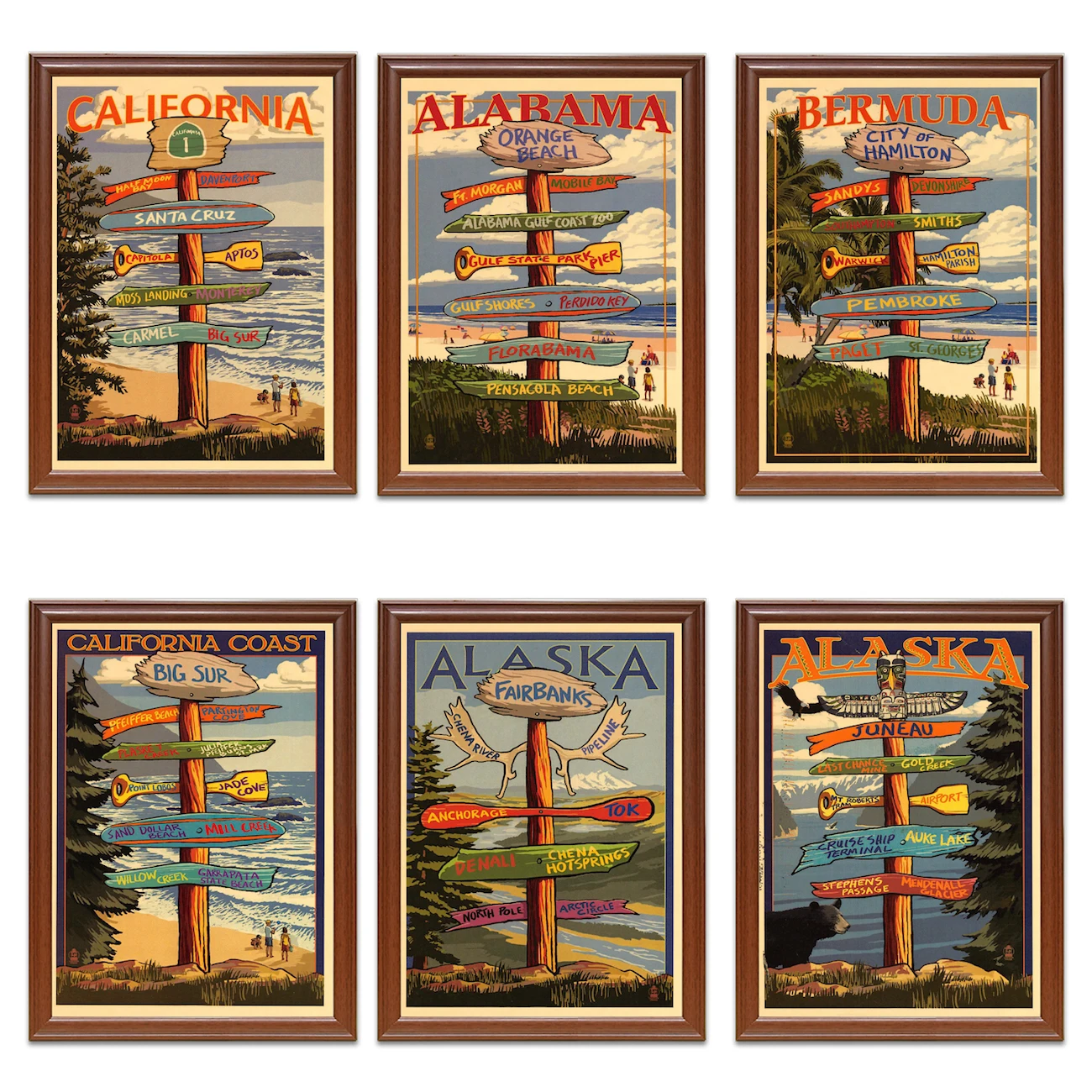 Vintage Travel Poster Destination Signpost Bermuda Alaska Kraft Posters Classic Canvas Paintings Wall Stickers Home Decor Gift
Vintage Travel Poster Destination Signpost Bermuda Alaska Kraft Posters Classic Canvas Paintings Wall Stickers Home Decor Gift