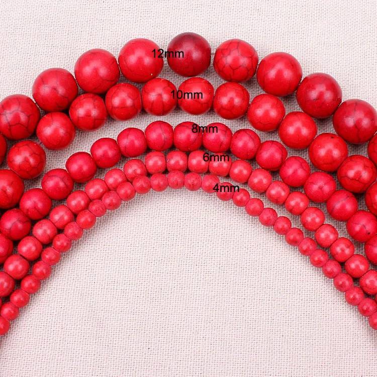 1 strand/pack 4,6,8,10,12mm Dia Red Smooth Howlite Natural Stone Loose Beads For DIY Bracelet Necklace Jewelry Making
1 strand/pack 4,6,8,10,12mm Dia Red Smooth Howlite Natural Stone Loose Beads For DIY Bracelet Necklace Jewelry Making