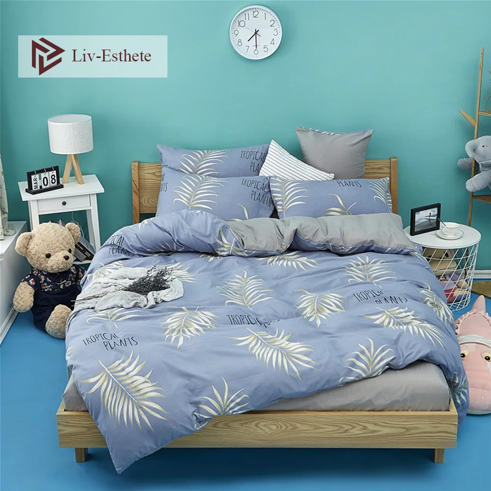 Liv-Esthete Blue Bedspread Leaf Bedding Set Decor Home Bedroom Gray Flat Sheet Pillowcase Double Adult Comfort Duvet Cover Set
Liv-Esthete Blue Bedspread Leaf Bedding Set Decor Home Bedroom Gray Flat Sheet Pillowcase Double Adult Comfort Duvet Cover Set