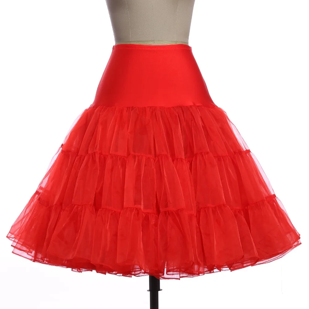 Image Women s 50s Vintage Rockabilly Petticoat Tutu Skirt 7 Colors Free Shipping Crinoline Underskirt Short Black Red White