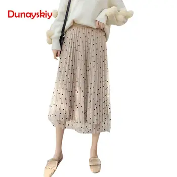 Women Fashion Skirt Reversible Tulle Velvet 2020 Spring Elegant Polka Dot Long Skirt Female High Waist Pleated Midi Skirt
Women Fashion Skirt Reversible Tulle Velvet 2020 Spring Elegant Polka Dot Long Skirt Female High Waist Pleated Midi Skirt
