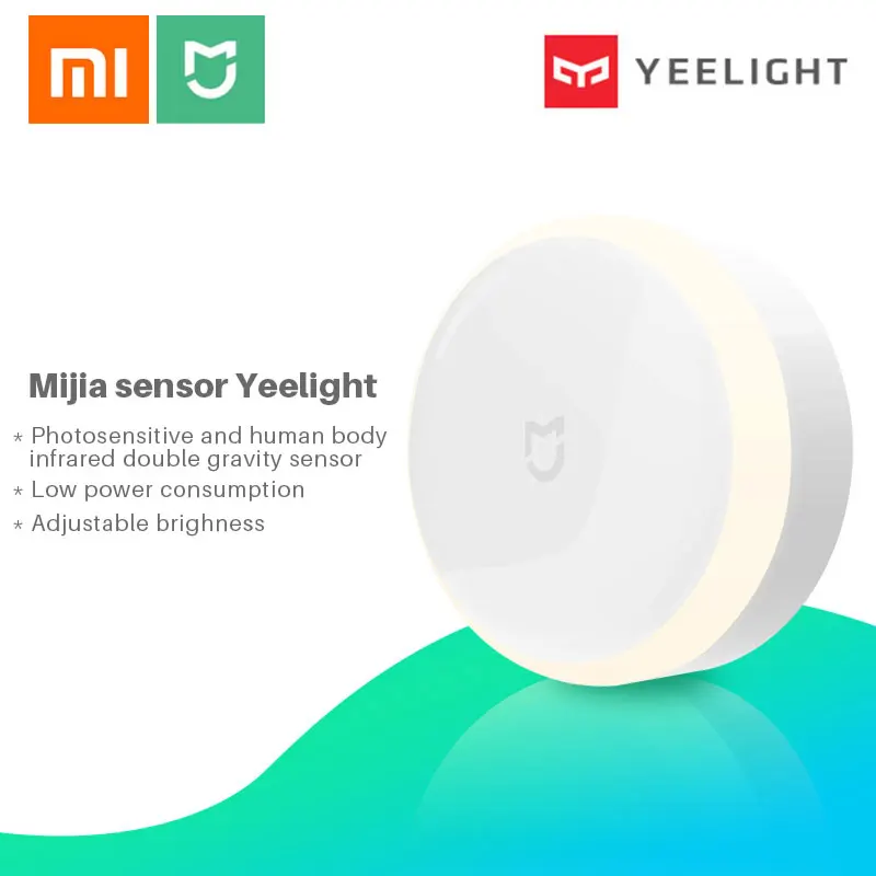 

Xiaomi Mijia Sensor Night Light Lamp Adjustable Brightness Photosensitive Infrared Body Sensor Install battery Smart Control