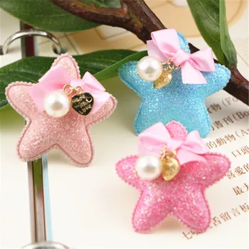 Wholesale Glitter Stars with Round Pearl Charms Decorted Fabric Flatback Button Stickers for Girls hair Jewelry Bow Center DIY
Wholesale Glitter Stars with Round Pearl Charms Decorted Fabric Flatback Button Stickers for Girls hair Jewelry Bow Center DIY
