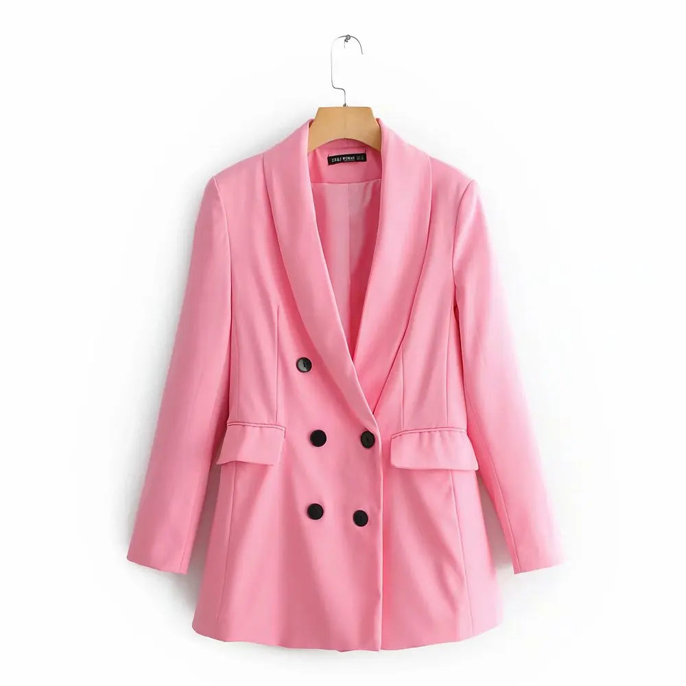 women fashion solid color pink blazer double Breasted long sleeve pockets outwear suit office lady casual slim jacket tops CT208
women fashion solid color pink blazer double Breasted long sleeve pockets outwear suit office lady casual slim jacket tops CT208