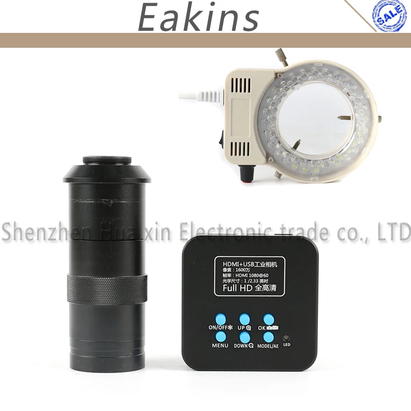 16MP 1080P 60FPS HDMI USB Industry Video Microscope Camera Set IR Remote+100X C-mount Lens 56 LED Light For Phone CPU PCB Repair
16MP 1080P 60FPS HDMI USB Industry Video Microscope Camera Set IR Remote+100X C-mount Lens 56 LED Light For Phone CPU PCB Repair