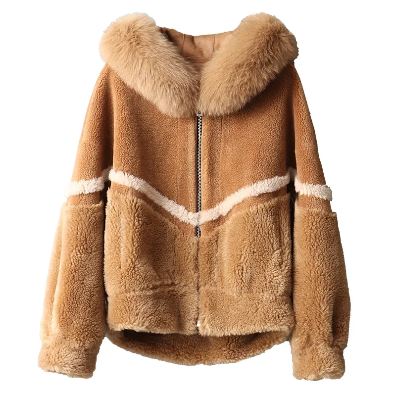 Fox Fur Collar Real Fur Coat Wool Jacket Autumn Winter Coat Women Clothes 2019 Streetwear Korean Vintage Sheep Shearling ZT3162
Fox Fur Collar Real Fur Coat Wool Jacket Autumn Winter Coat Women Clothes 2019 Streetwear Korean Vintage Sheep Shearling ZT3162