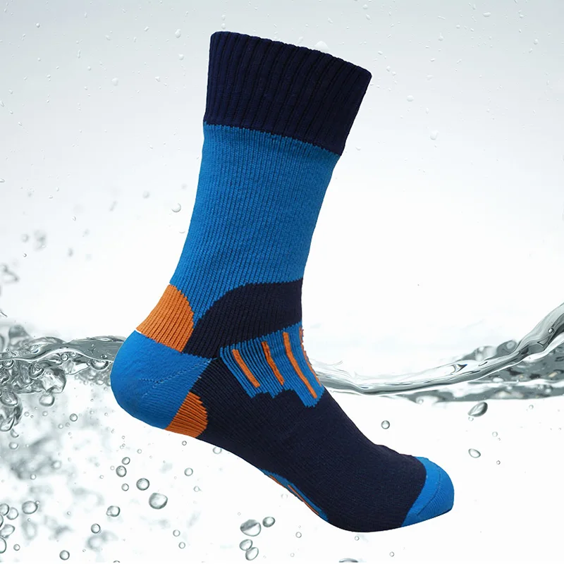 Image Aqua Waterproof Socks Men Water Cycling Socks Climbing Hiking Skiing Socks Women Knee High Orange Coolmax Outdoor Dry fast Socks