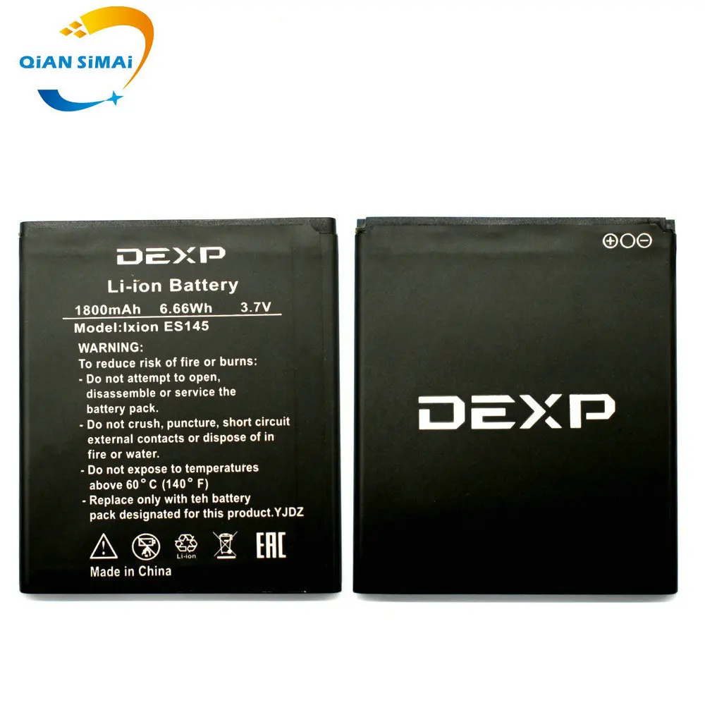 QiAN SiMAi 1PCS New 100% High Quality DEXP IXION ES145 Battery for DEXP IXION ES145 mobile phone in stock+ track code
QiAN SiMAi 1PCS New 100% High Quality DEXP IXION ES145 Battery for DEXP IXION ES145 mobile phone in stock+ track code