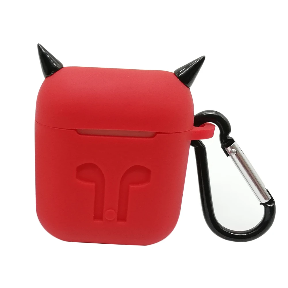 Devil Horn Protective Earphone Case Mini Cover Solid Skin Box With Hook Anti-lost Wireless Bluetooth Soft Silicone For AirPods
Devil Horn Protective Earphone Case Mini Cover Solid Skin Box With Hook Anti-lost Wireless Bluetooth Soft Silicone For AirPods
