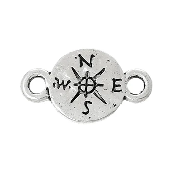 Zinc metal alloy Connectors Findings Round Silver Color Compass Pattern 16mm( 5/8") x 9mm( 3/8"), 5 PCs new
Zinc metal alloy Connectors Findings Round Silver Color Compass Pattern 16mm( 5/8") x 9mm( 3/8"), 5 PCs new