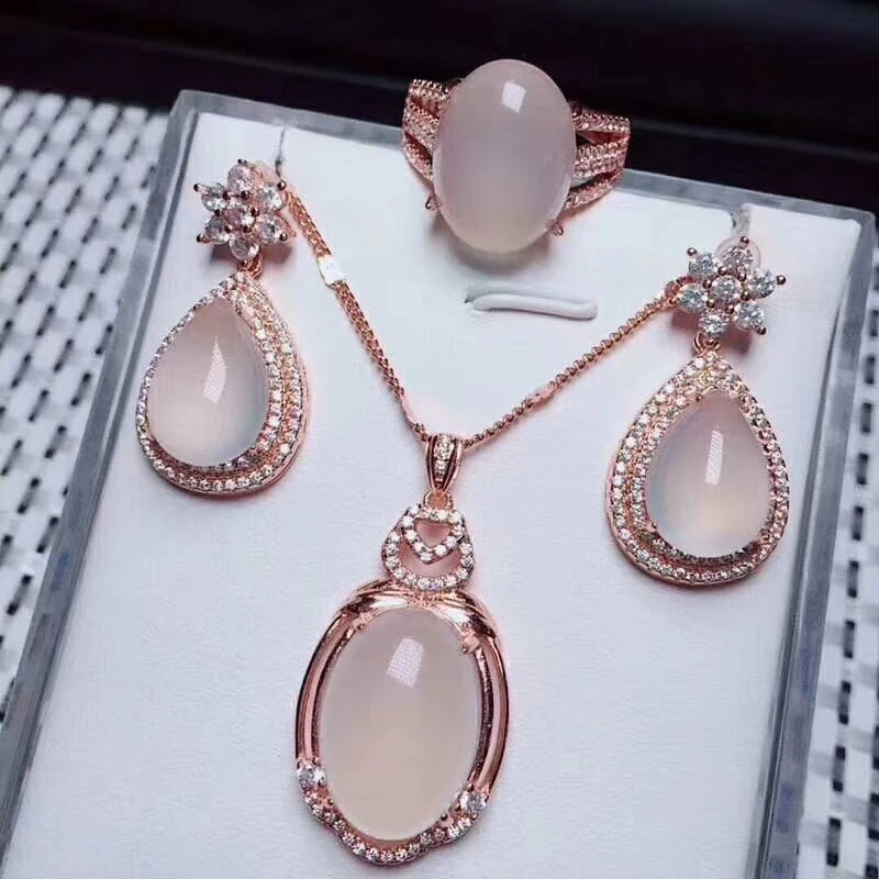 925 Sterling Silver Women Jade Gemstone Certificate A Fine Jewelry Natural Chalcedony Pendant Necklace Ring Earring Set Gifts
925 Sterling Silver Women Jade Gemstone Certificate A Fine Jewelry Natural Chalcedony Pendant Necklace Ring Earring Set Gifts
