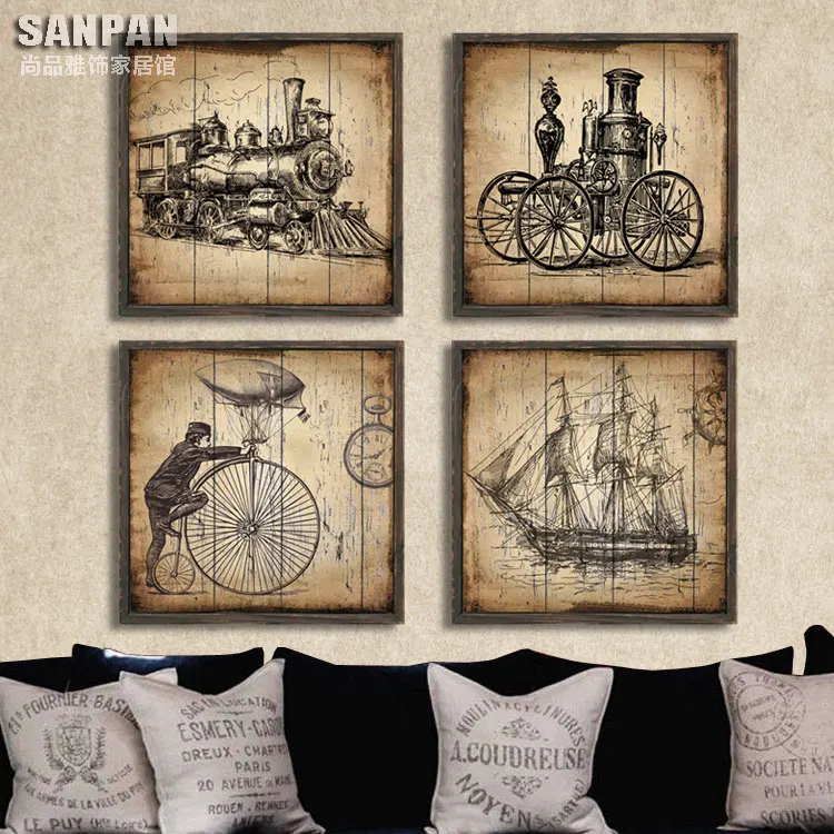 Vintage industrial style living room European-style mural paintings framed decorative wall painting paintings painted wooden fra
Vintage industrial style living room European-style mural paintings framed decorative wall painting paintings painted wooden fra