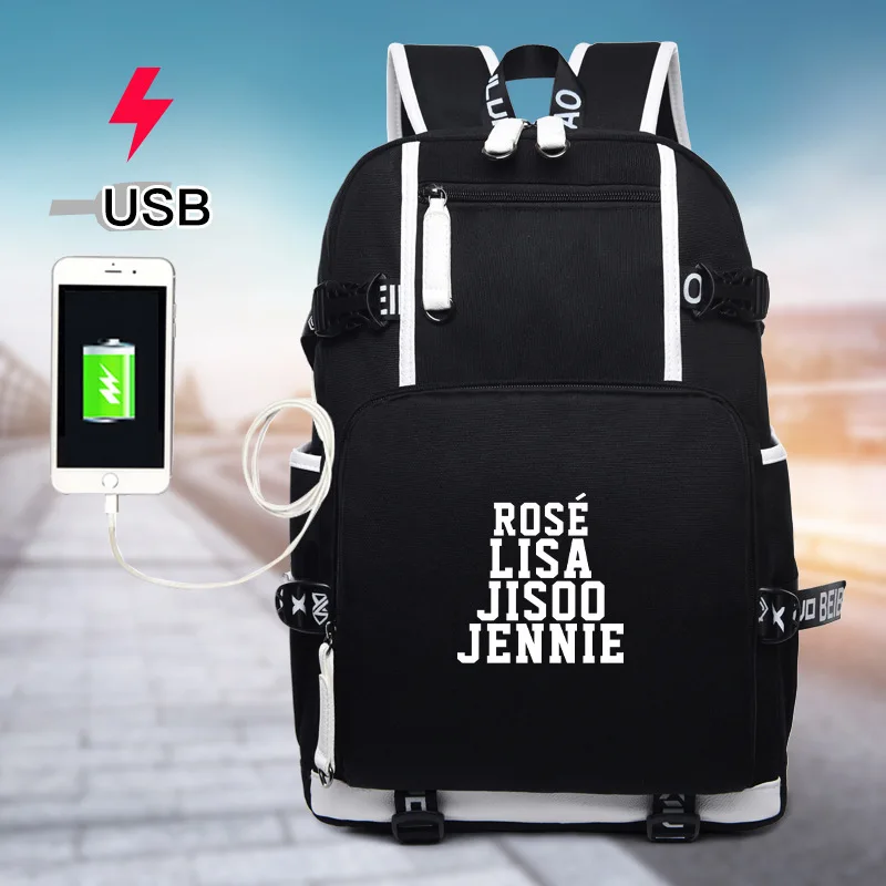 BLACKPINK ROSE LISA Korean Star USB Backpack Men Women Canvas School Book Bags Laptop Backpack Mochila Feminina Boy Girls
BLACKPINK ROSE LISA Korean Star USB Backpack Men Women Canvas School Book Bags Laptop Backpack Mochila Feminina Boy Girls