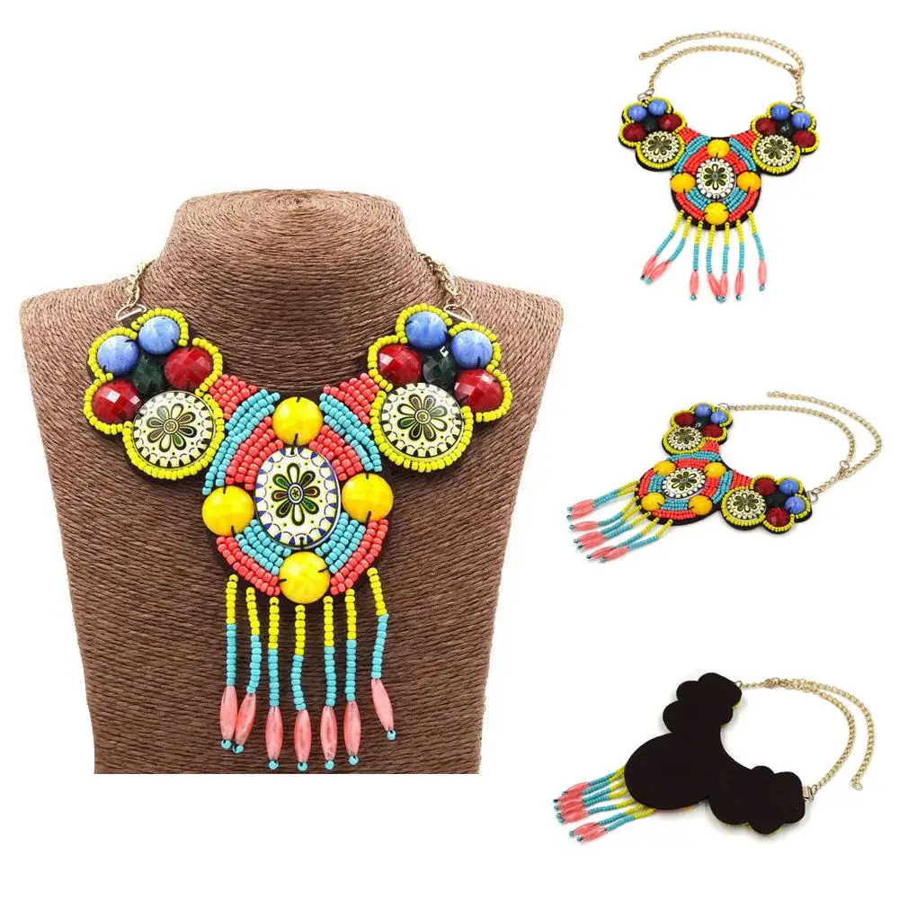 Bohemian Resin Rice Beads Pendant Jewelry Ethnic Fake Collar Tassel Necklace Pendant Tribal Boho Choker Multicolor Handmade New
Bohemian Resin Rice Beads Pendant Jewelry Ethnic Fake Collar Tassel Necklace Pendant Tribal Boho Choker Multicolor Handmade New