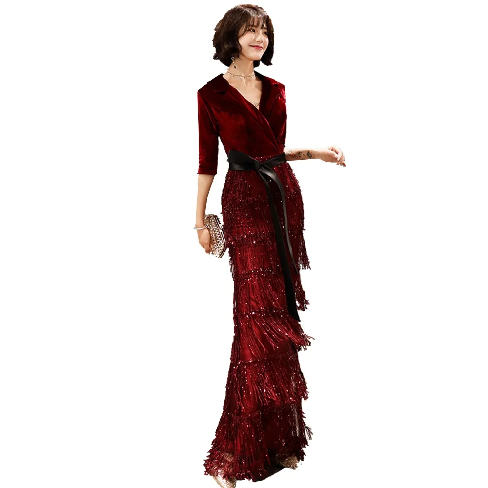 Slim Mermaid Arabic Evening Dresses V Neck celebration Party Gowns 2020 engagement tassel Prom Dress With Sleeves robe de soiree
Slim Mermaid Arabic Evening Dresses V Neck celebration Party Gowns 2020 engagement tassel Prom Dress With Sleeves robe de soiree