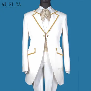 Fashion men's white suit men's professional suit suit the best suit custom (jacket + pants + seal + tie)
Fashion men's white suit men's professional suit suit the best suit custom (jacket + pants + seal + tie)
