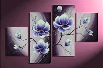 100% Handmade Violet flowers bloom High Q. Abstract Wall Decor Oil Painting on canvas 4pcs/set living room decoration pictures
100% Handmade Violet flowers bloom High Q. Abstract Wall Decor Oil Painting on canvas 4pcs/set living room decoration pictures