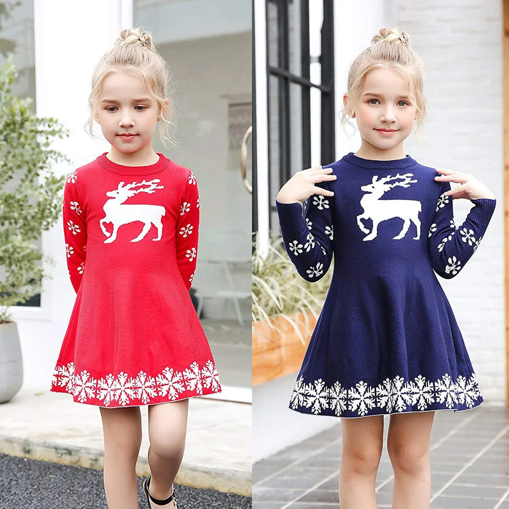 Baby Dress Long Sleeve Kid Baby Girls Christmas Dress Deer Snowflake Xmas Winter Knit Sweater Dresses vestido infantil
Baby Dress Long Sleeve Kid Baby Girls Christmas Dress Deer Snowflake Xmas Winter Knit Sweater Dresses vestido infantil