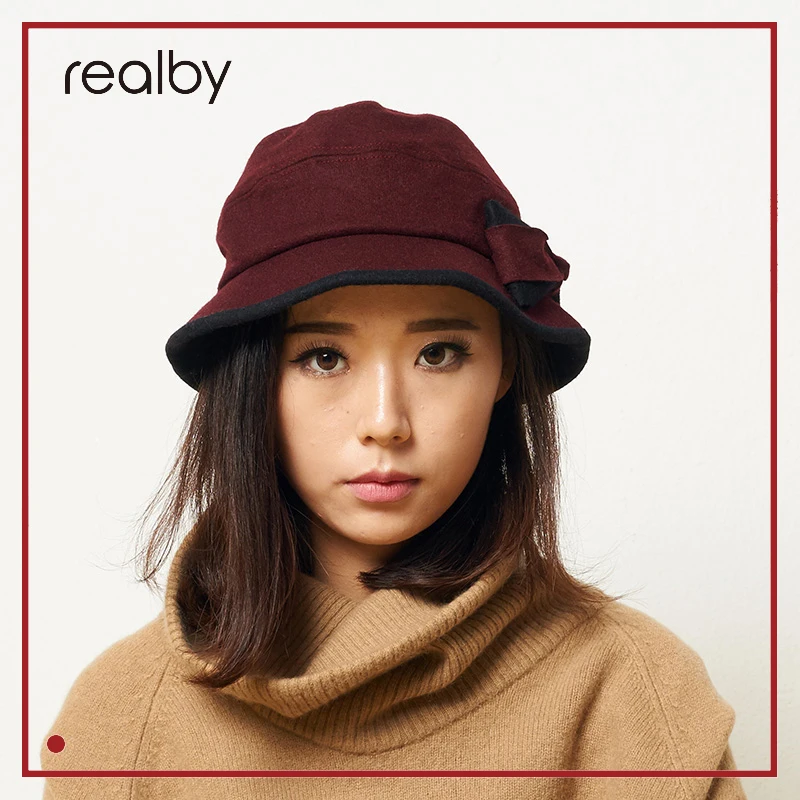 REALBY Female Winter Berets Vintage Bow Womens Fedoras Felt Hats Fashion French Bowler Sombrero Fedora Wool Hat For Women YF5006
REALBY Female Winter Berets Vintage Bow Womens Fedoras Felt Hats Fashion French Bowler Sombrero Fedora Wool Hat For Women YF5006