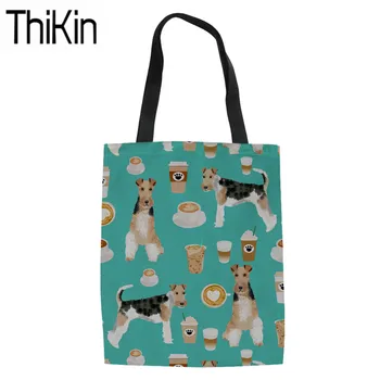 THIKIN Women Canvas Tote Bag Wire Fox Terriers Dog Printed Ladies Large Capacity Shopper Bags Custom Foldable Shopping Bag Bolsa
THIKIN Women Canvas Tote Bag Wire Fox Terriers Dog Printed Ladies Large Capacity Shopper Bags Custom Foldable Shopping Bag Bolsa
