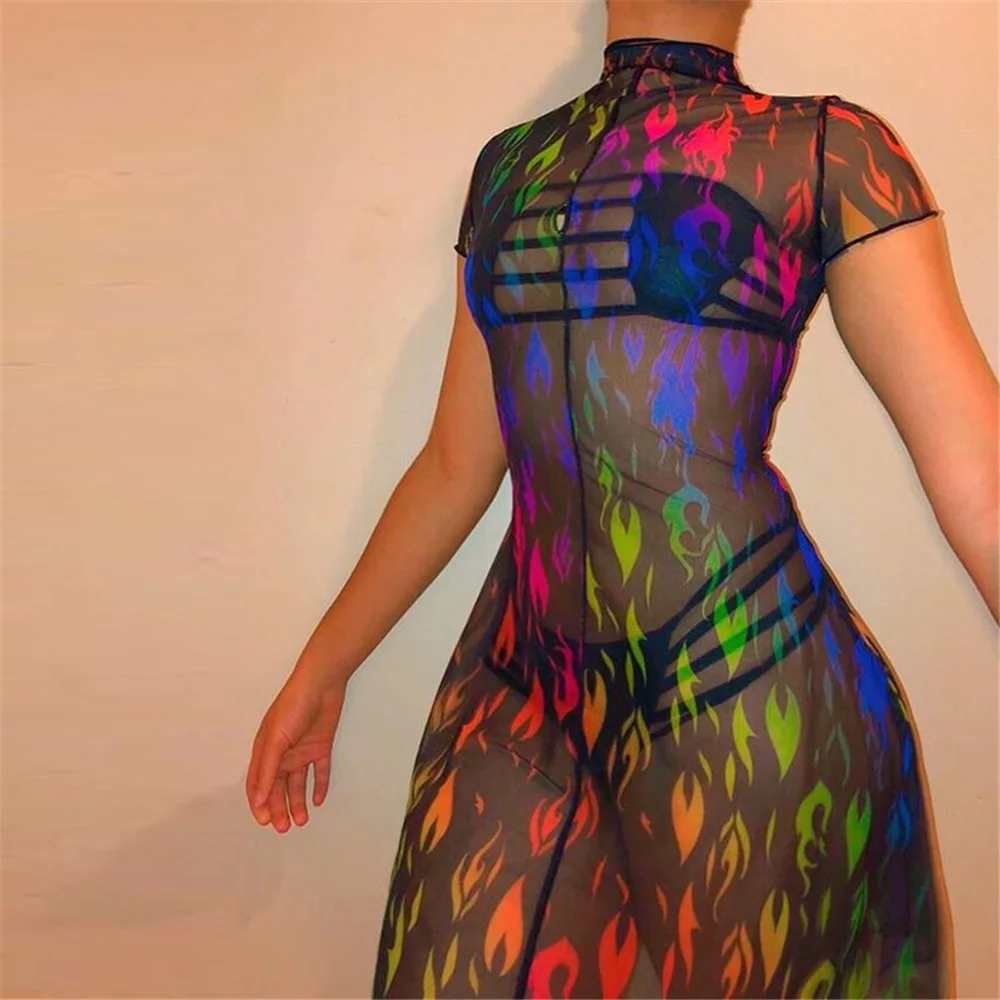 Women Party Dress Sexy See Through Bodycon Mesh Clothes Angel Print Long Sleeves O-Neck Perspective Party Mini Dresses Clubwear
Women Party Dress Sexy See Through Bodycon Mesh Clothes Angel Print Long Sleeves O-Neck Perspective Party Mini Dresses Clubwear
